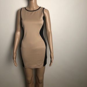 Black and Tan bodycon dress